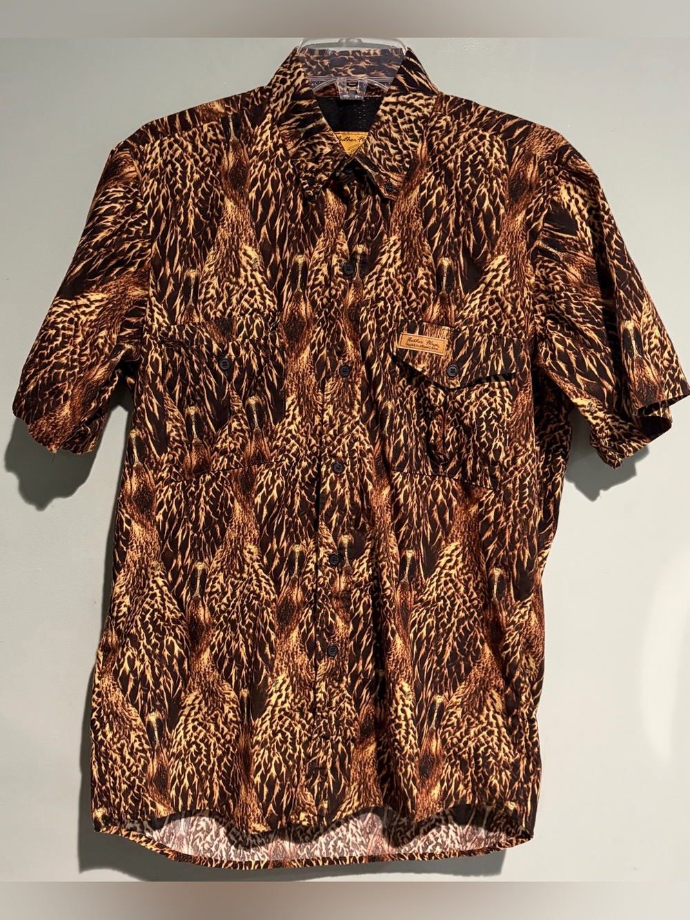 Feather Flage Ducks In a Row Camo Button Down Shirt